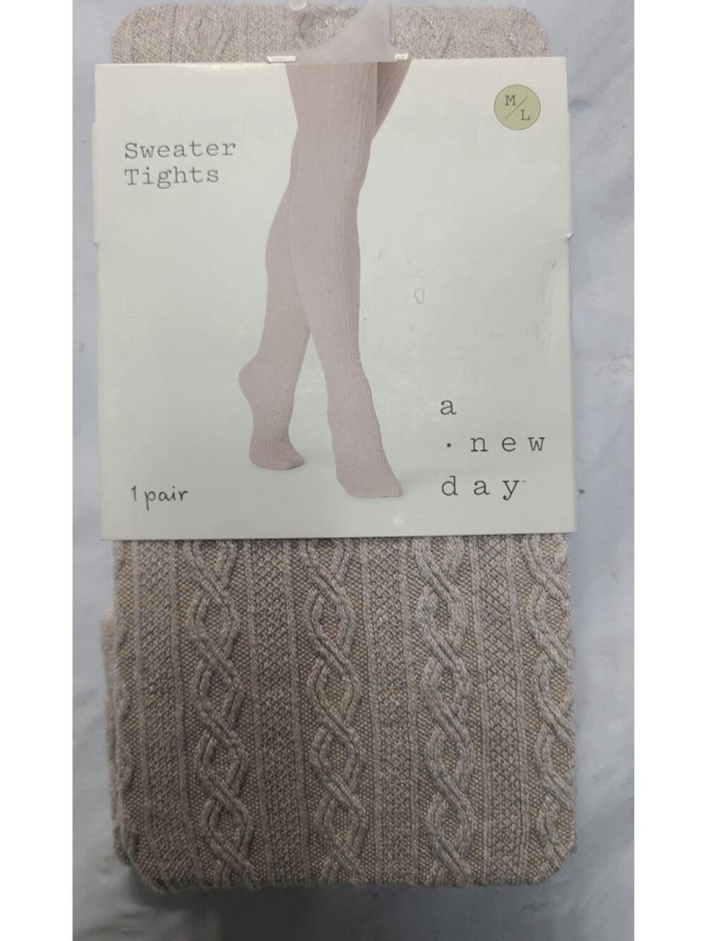 Womens Cable Knit Sweater Tights A New Day Oatmeal Heather Size M/L Medium Large